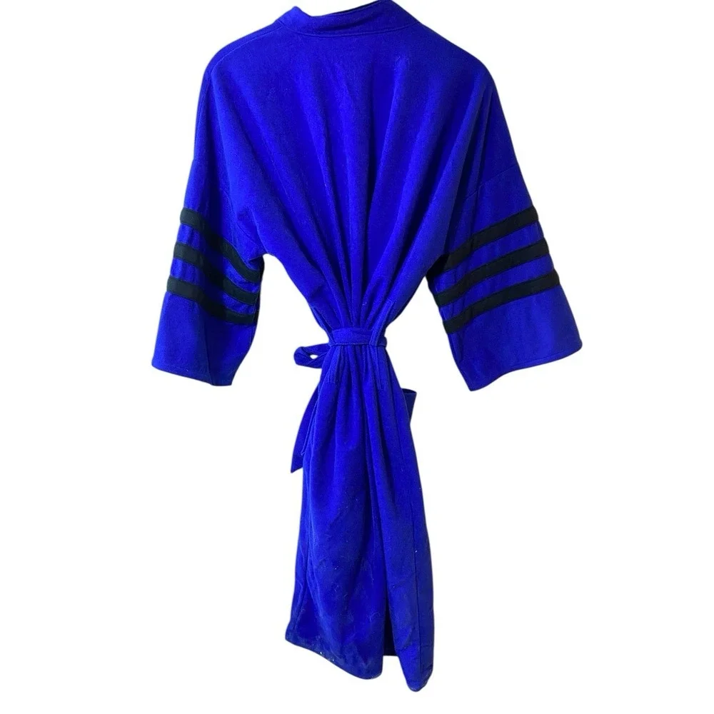 VTG Harcourt Robe Mens OS Royal Blue Tie Belt USA Made Pockets Soft Fleece Lined